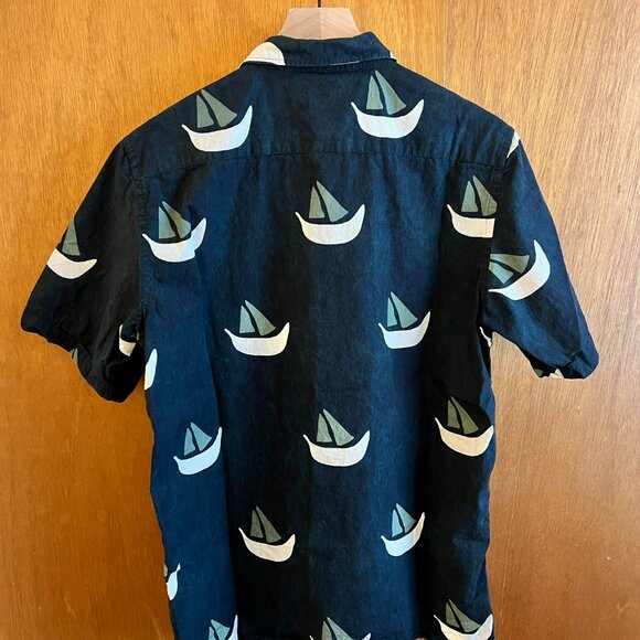 La Paz Alegre Boat Short Sleeve Shirt - Navy Men's Large - Picture 3 of 9